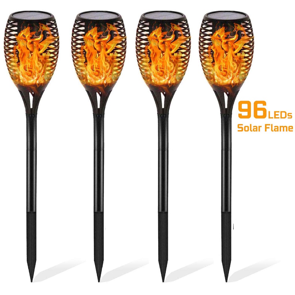 Vlio Solar Lights Outdoor Waterproof Flickering Flames Landscape Decoration Lighting 96 LED Dusk to Dawn Auto On//Off Security Torch Light for Path Garden Pathway Patio 1 Pack Solar Torch Lights