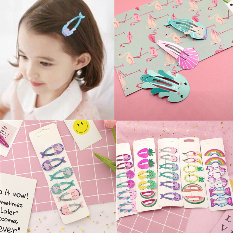 6x Baby Hair Clips Snaps Hairpin Girls Baby Kids Hair Bow Accessories KjGoF 