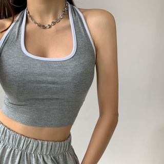 Image of thu nhỏ Black Outer Wear Small Halter Camisole Women Summer Inner Round Neck Yoga Sleeveless t-Shirt Tight Hot Girl Bottoming Shirt #6