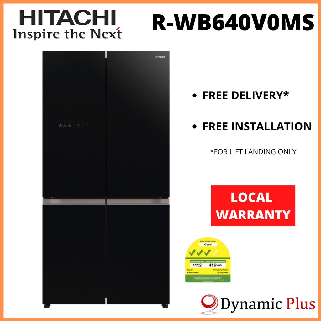 Hitachi RWB640V0MS Deluxe French Bottom Freezer Fridge 569L FREE