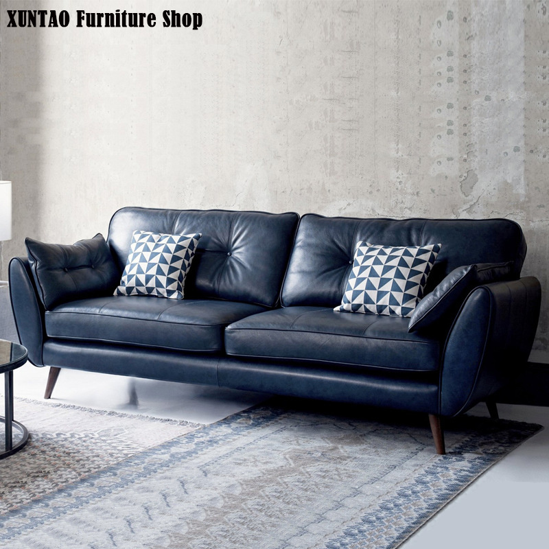 Light Luxury Leather Sofa Simple, Luxury Leather Sofa Beds