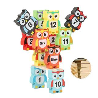 wooden stacking owls