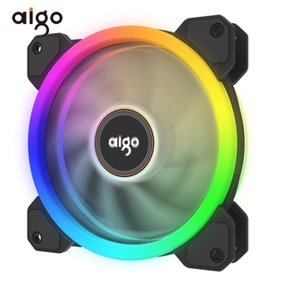 Aigo 120mm 12cm Halo Ring Neon PINK LED Computer PC CPU Cooler Case Cooling Fan 