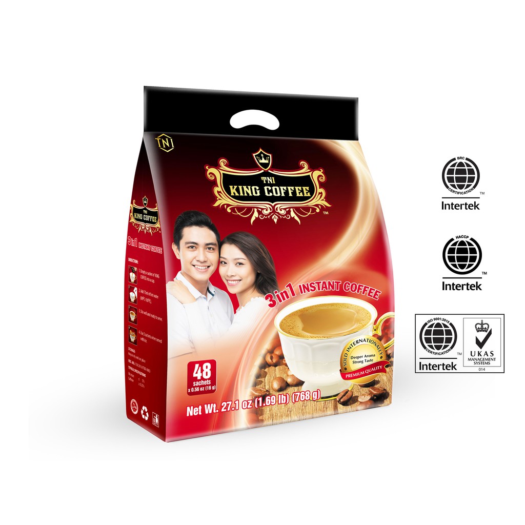 KING COFFEE 3IN1 INSTANT 48s + 5s EXTRA (16g each) Smooth, Long