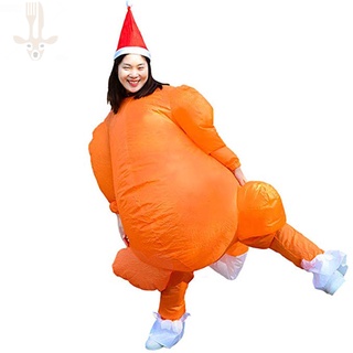 Inflatable Costume Roast Turkey Game Cloth Adult Fun Blow Up Suit Halloween Cosplay
