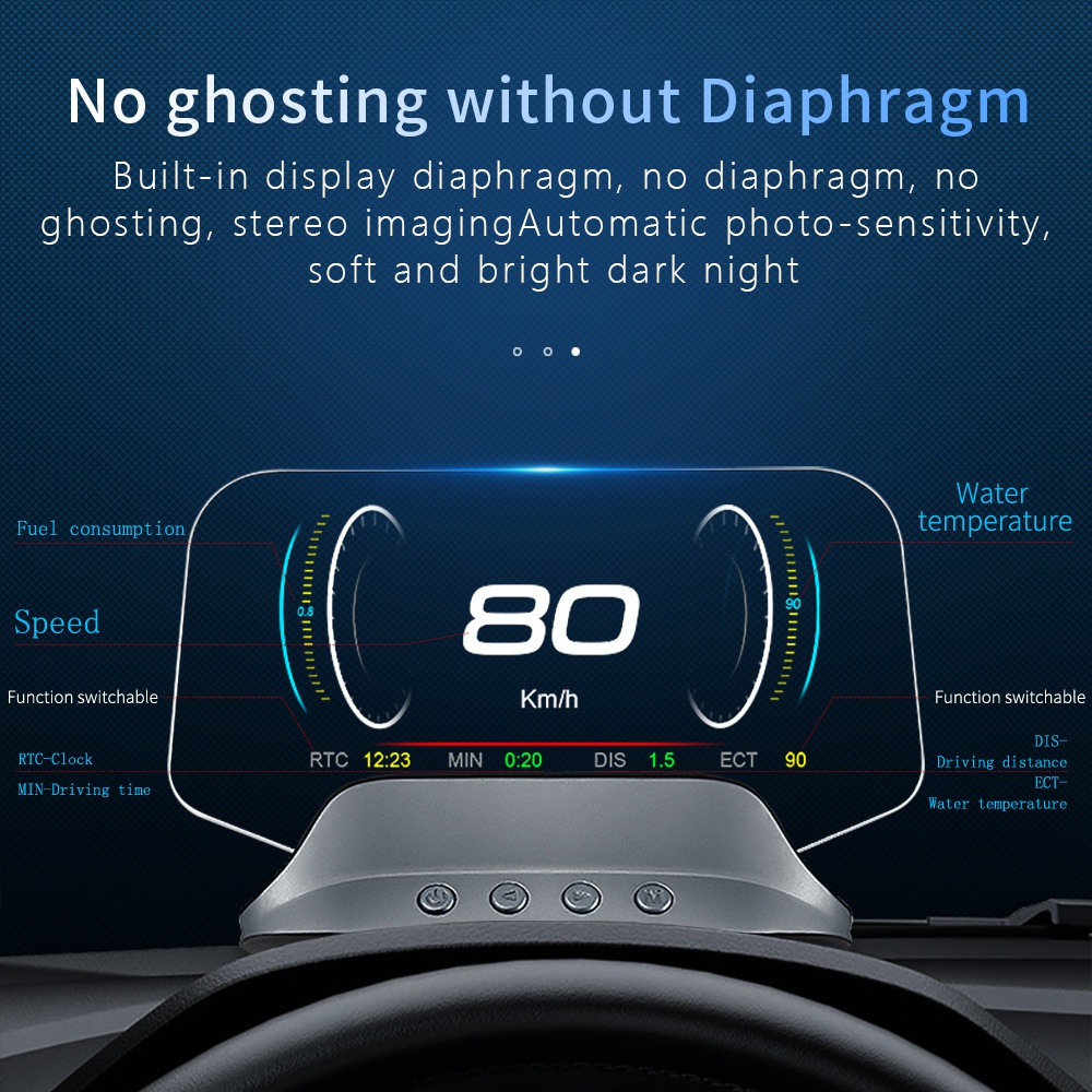 Lm C3 Hud Obd2 Led Head Up Display Car Screen On Board Car Hud Gps Overspeed Warning Windshield Projector Auto Accessories Shopee Singapore