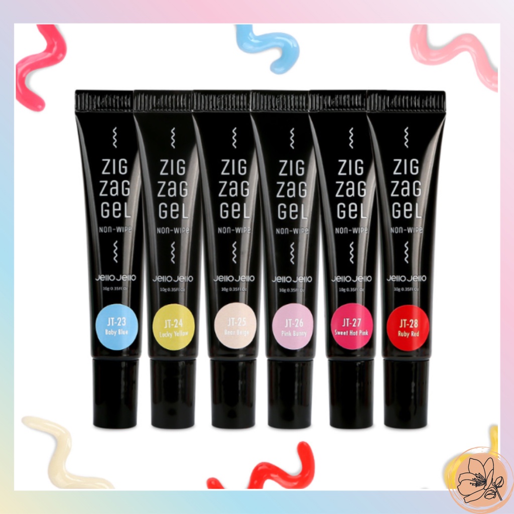 Jello Jello x (New) Zigzag Tube Gel Nail 6Type Set Shopee Singapore