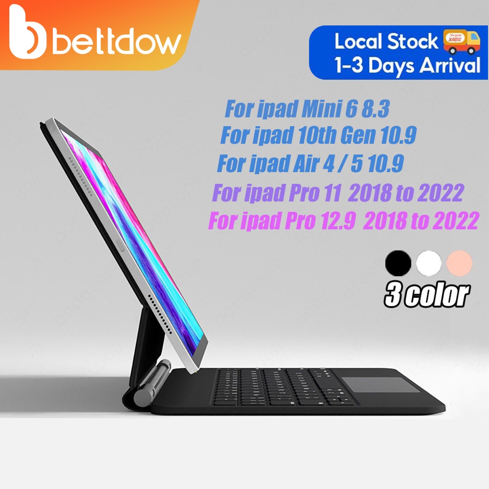 Bettdow Teclado Mágico para ipad Pro 1112.9 Air 4 5 Air6 10th Gen Mini6 Caso Teclado Bluetooth Sem F