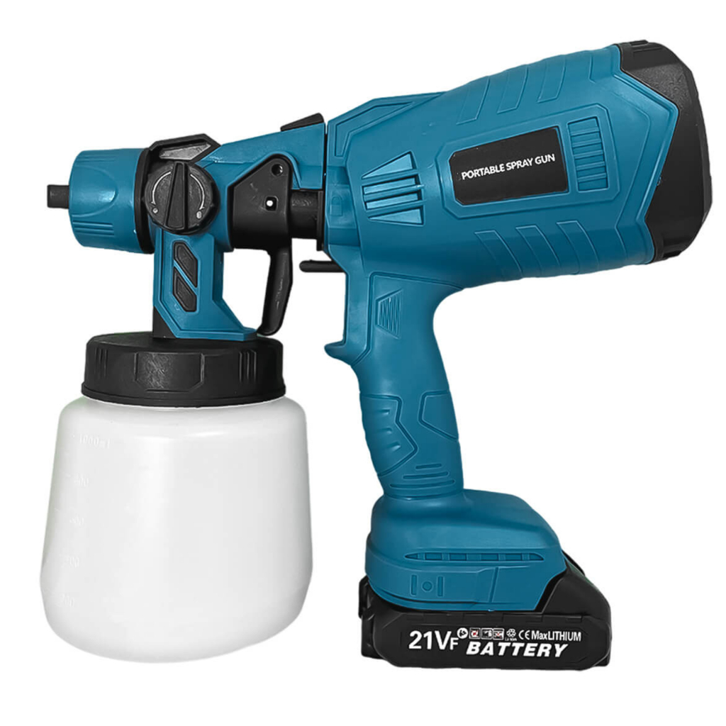 [2 BATERIAS] Pistola de Pintura a Bateria Portátil - Pulverizador de Tinta 21V -Spray Jato Ajustável