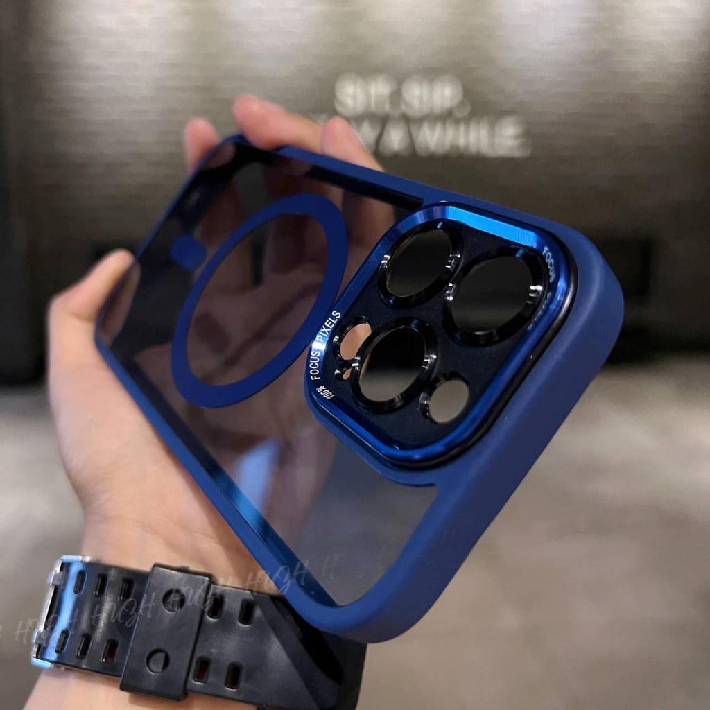 Nova Capa Magnética Resistente  Choques De Titânio Para iPhone Support Magsafe Com Proteção De Lente