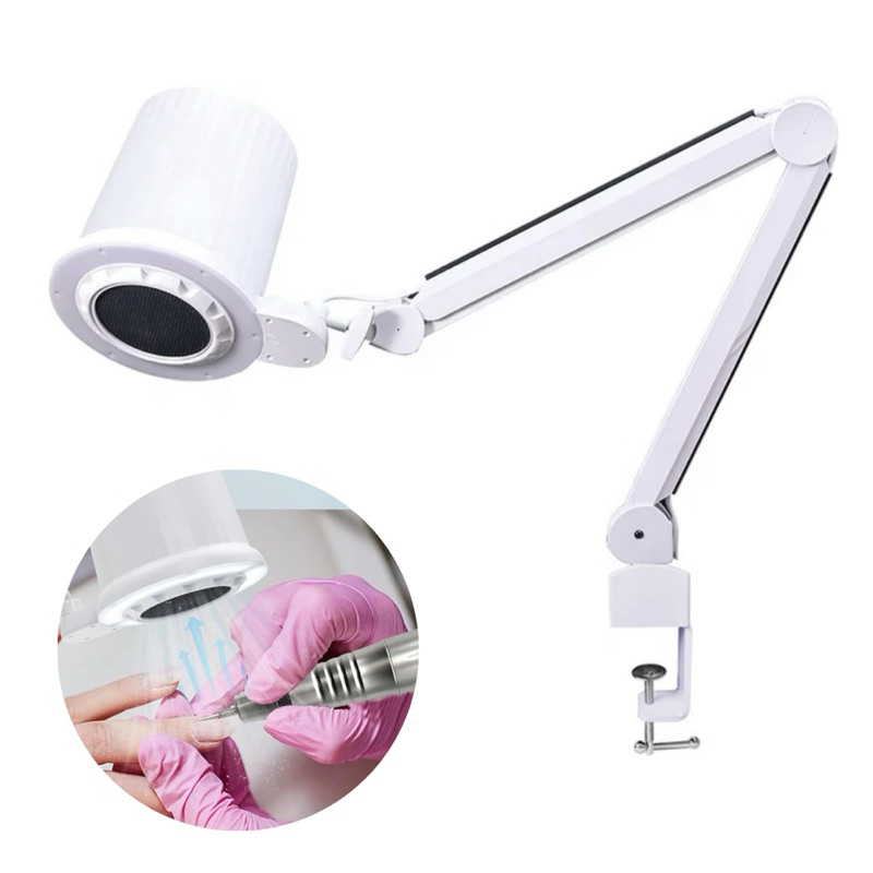 Aspirador Sugador Coletor de Pó Russo para Unhas Aéreo Com Iluminação LED articulado Alta Sucção