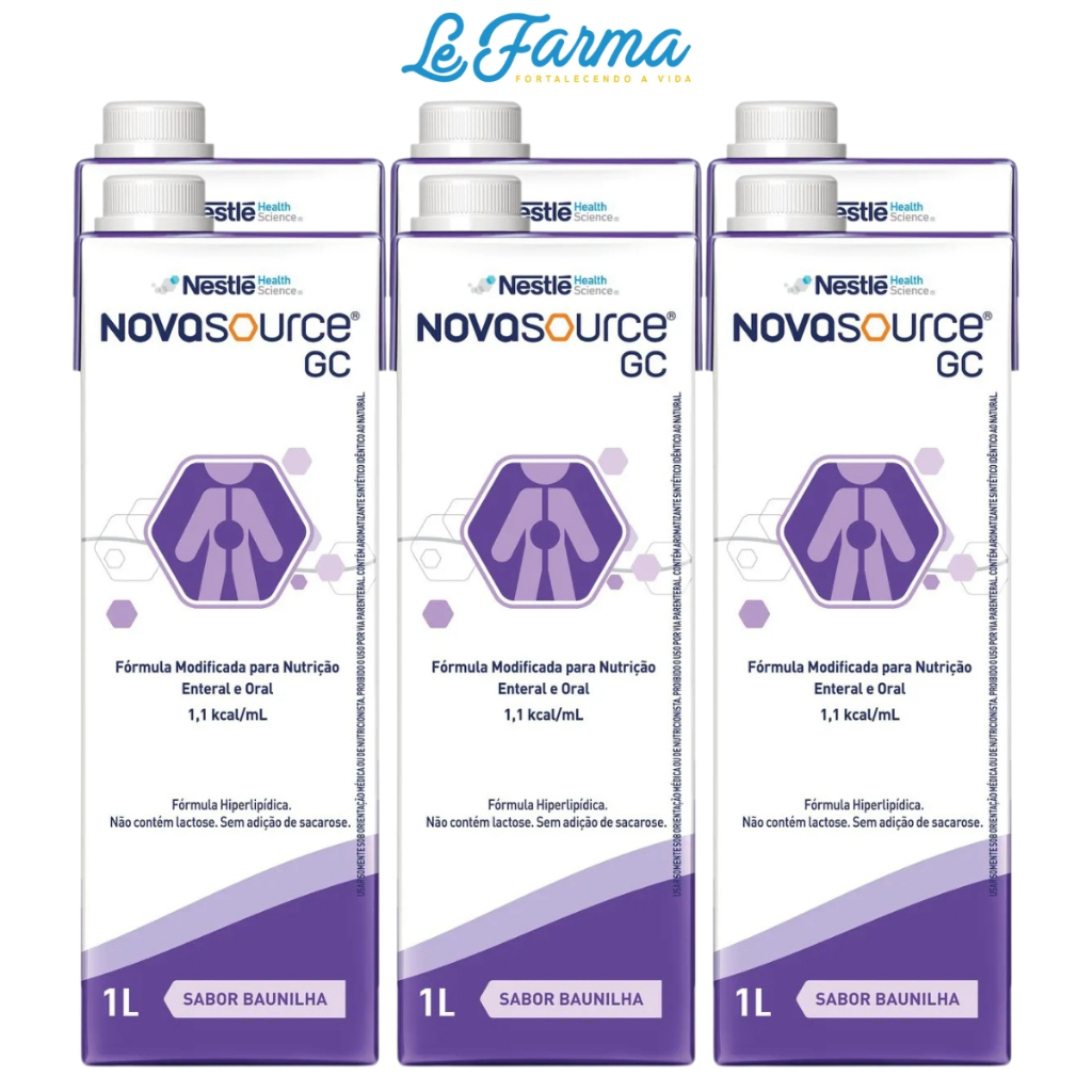 KIT 24 UNIDADES NOVASOURCE GC SABOR BAUNILHA 1L - NESTLÉ