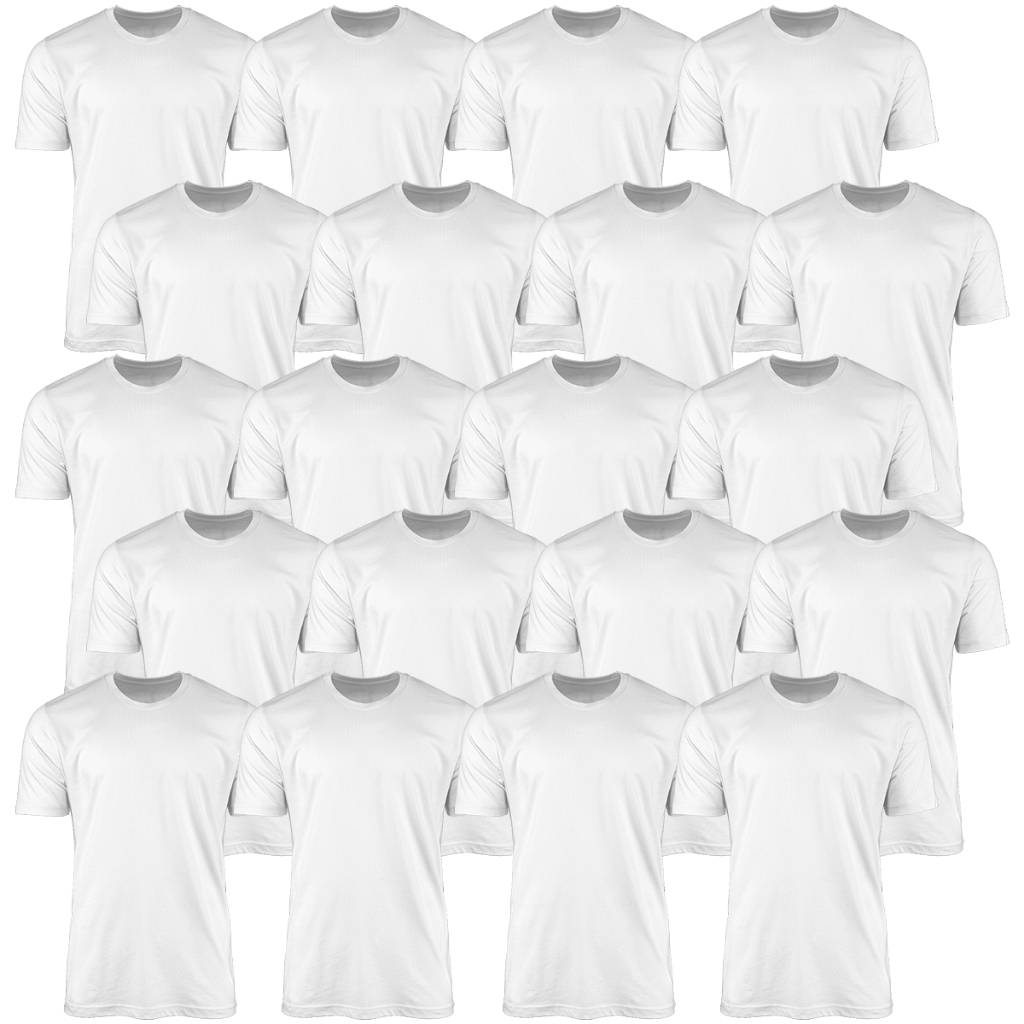 Kit com 90 Camisas Brancas Para Sublimação 100% Poliéster 30.1 Premium
