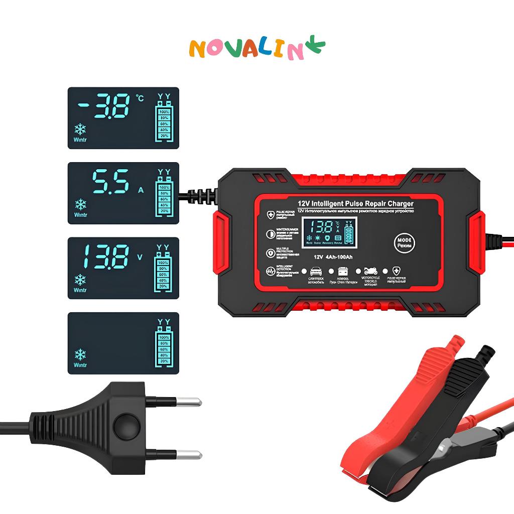 Carregador de bateria automotivo inteligente 12V com Display Digital Automático Energia Reparação Pu