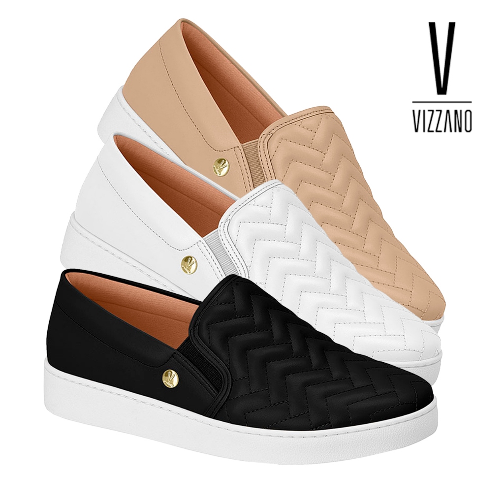 Tênis Feminino Vizzano Casual Calce Fácil Moda Slip On Confortável Original