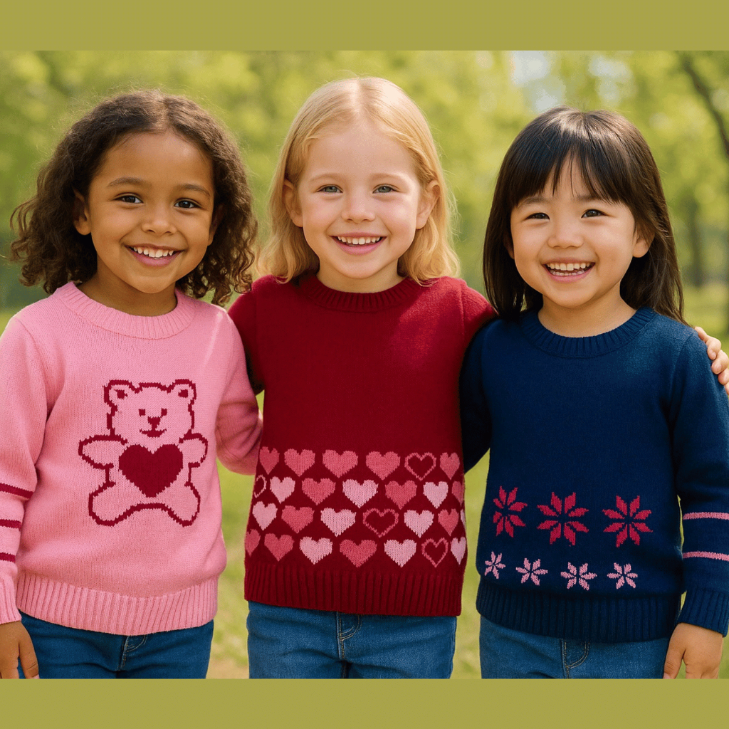 Kit 2 ou 3 unid. Suéter Infantil Tricô Menina feminino- Tam 1 ao 16 Cores Variadas  Confortável