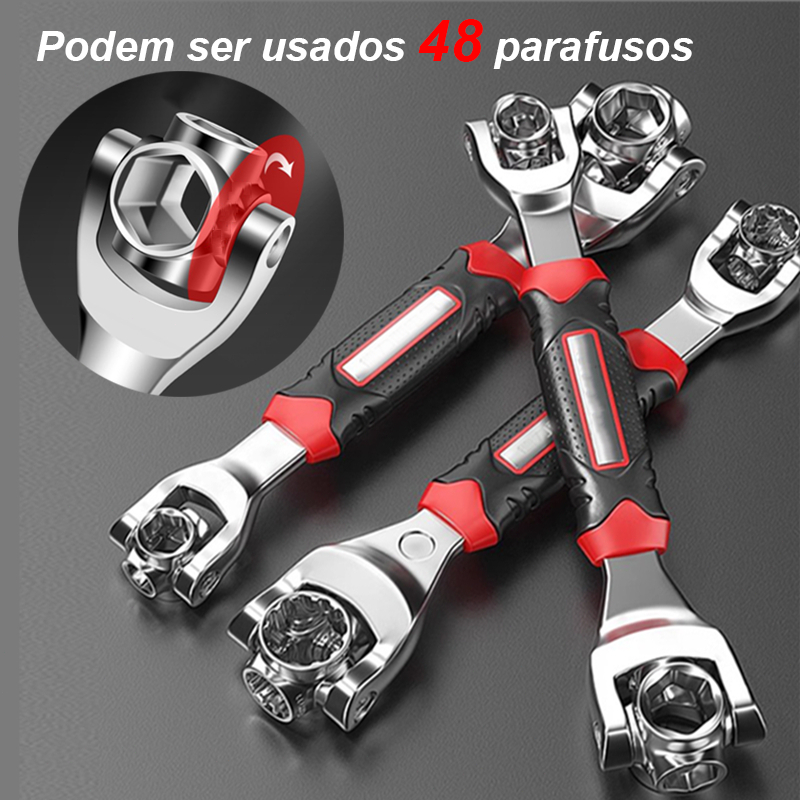 Chave Multifuncional 48 Em 1 360º Jogo ferramentas chave Soquete Universal 48 peças 8-19mm Universal