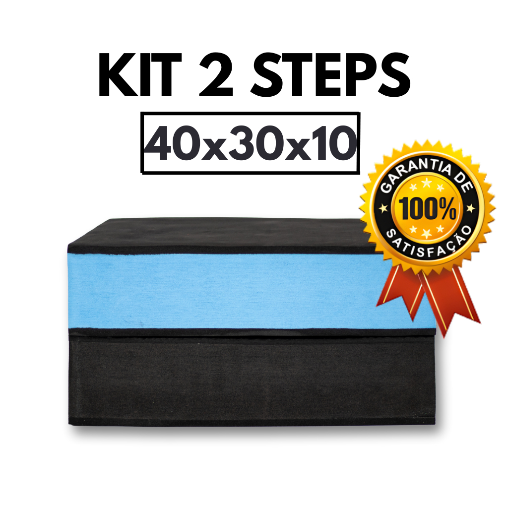 Kit 2 Step Academia 40x30x10 Exercício Crossfit Aeróbico Yoga Pilates Fisioterapia