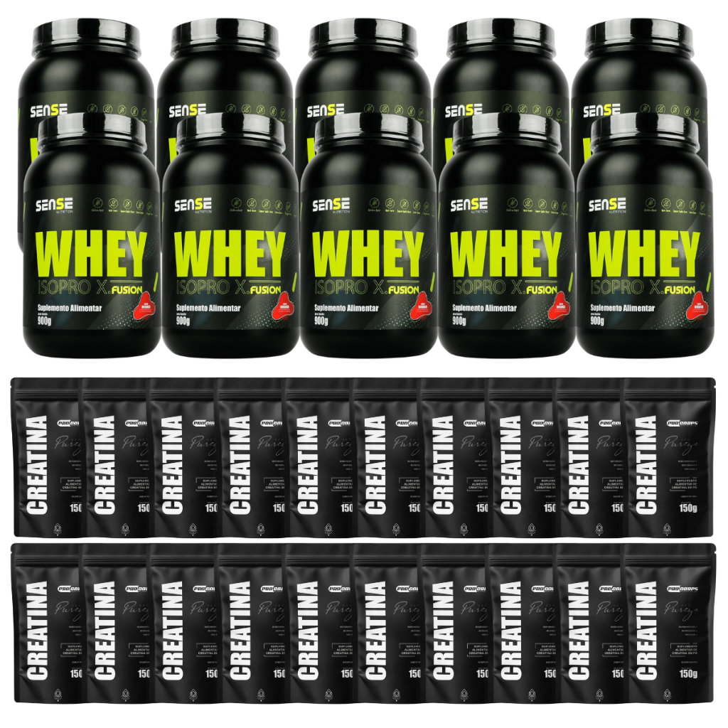 10 Whey Iso proxfusion 900g+ 20 Creatina Pura Refil 150g