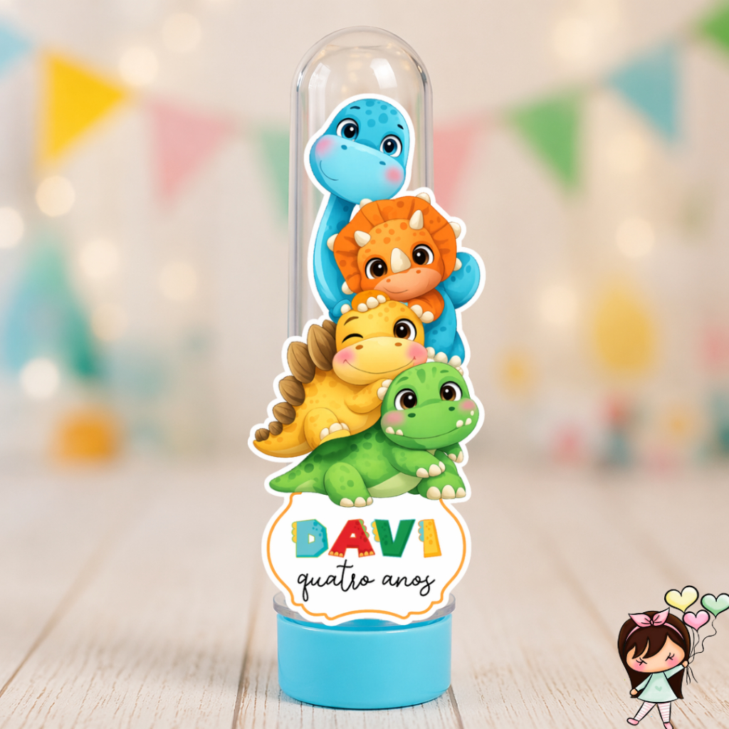 APLIQUE DINOSSAURO BABY PARA TUBETE | PERSONALIZADO | LEMBRANCINHA FESTA INFANTIL | ENVIO RÁPIDO!