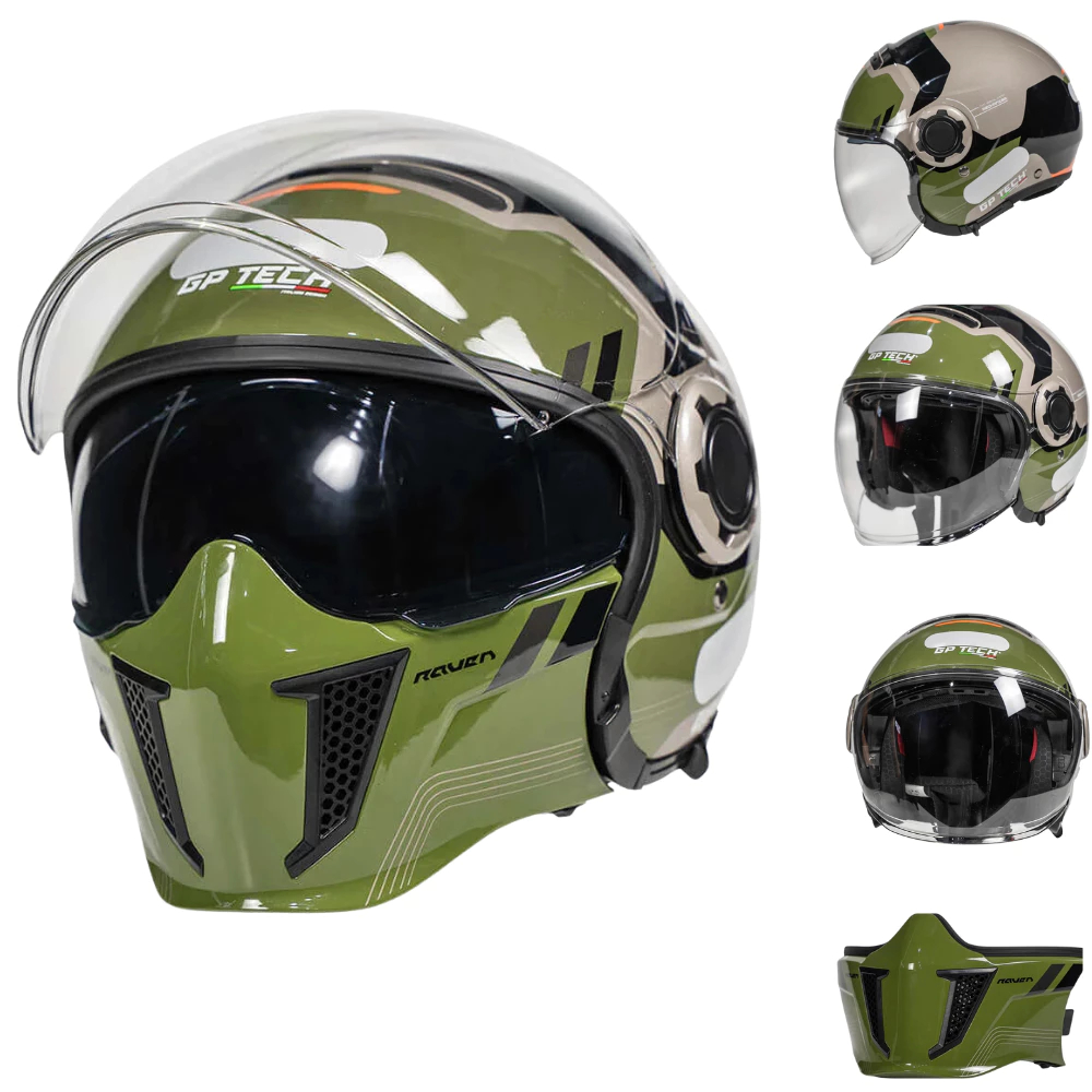 CAPACETE GP TECH OP13A ZOOM QUEIXO REMOVIVEL DUPLA VISEIRA