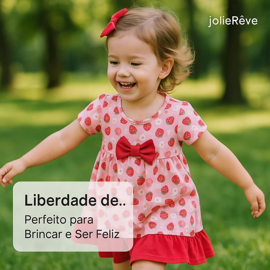 Vestido Infantil Feminino Menina Festa Passeio Casual com Laço Estampas Sortidas 1 a 8 Anos