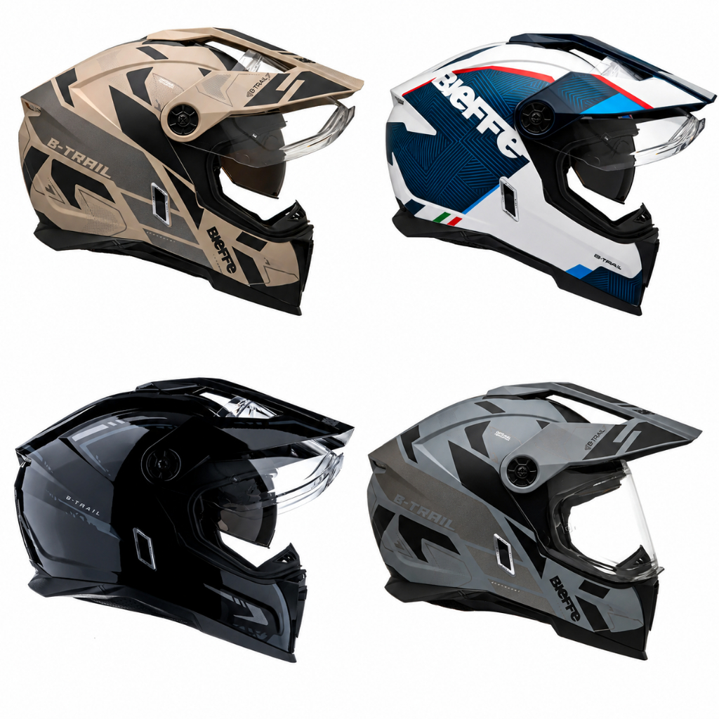 Capacete Moto Bieffe B-Trail Enduro Trilha Viseira Solar Interna Com Pala Removivel Capacetes Top