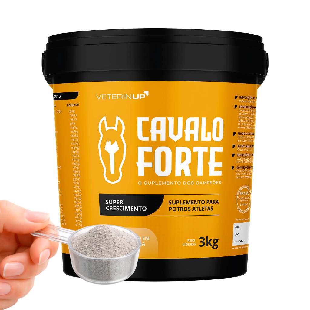Cavalo Forte Super Crescimento 3kg - 4x mais Potente Crescimento e Desenvolvimento do Potro