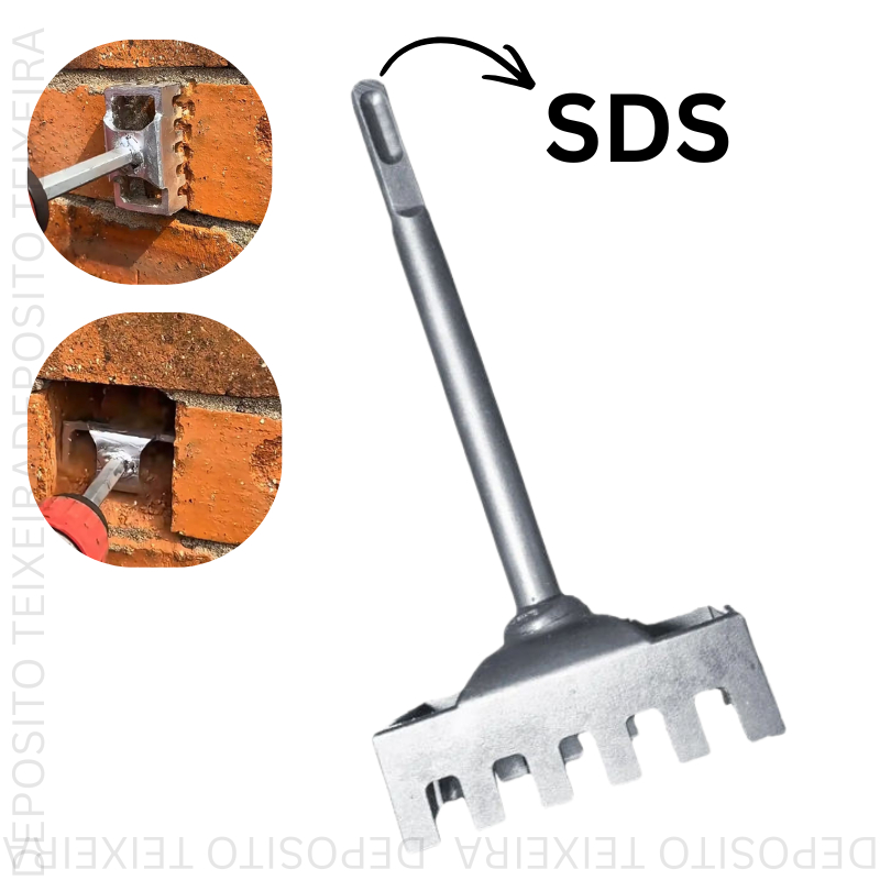 Cortador Haste Quadrado SDS Serra Copo Drywall Caixinha Caixa Tomada Eletrica Parede Bloco Tijolo
