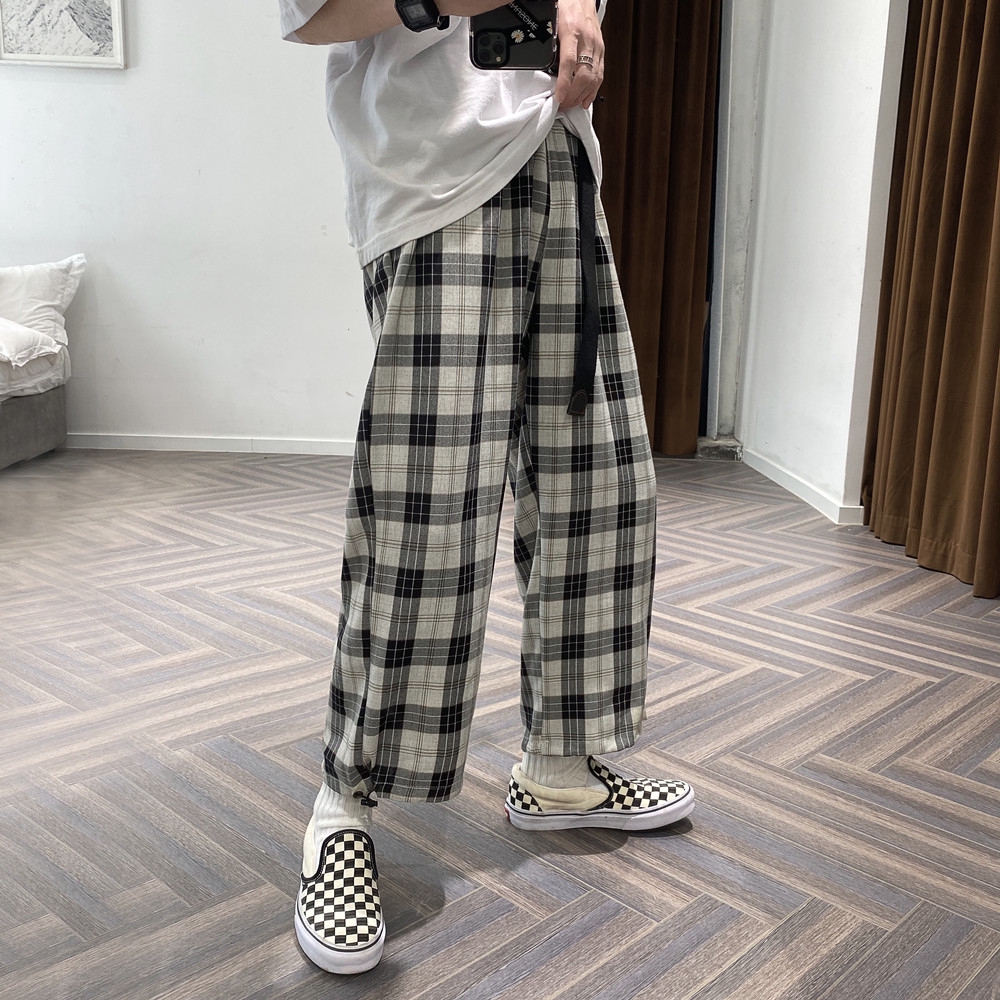 mens summer plaid pants