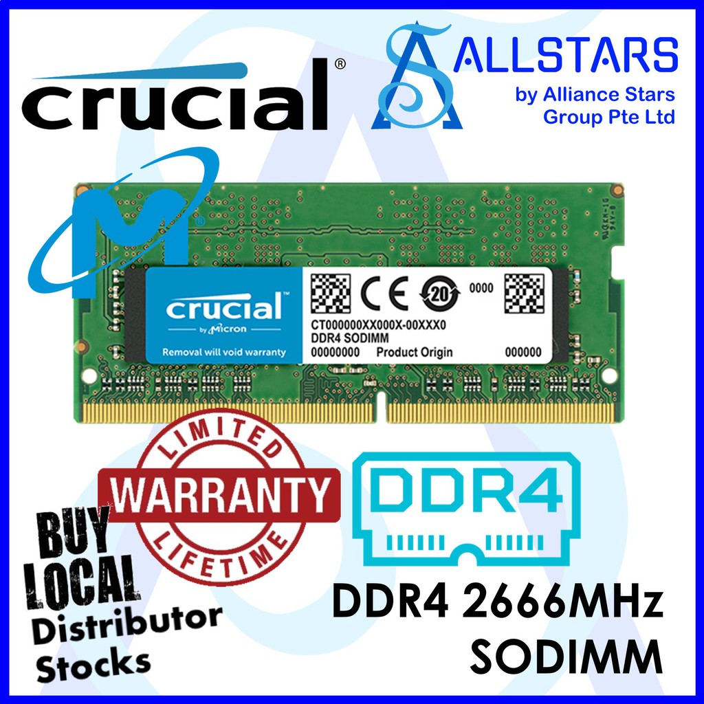 Crucial 8GB DDR4 2666MHz SODIMM RAM 1.2v CL19 / Notebook RAM / RAM For ...