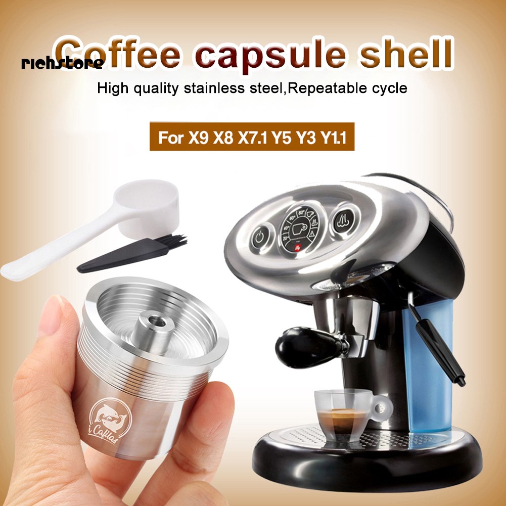 Coffee Tamper,Stainless Steel Refillable Reusable illy Iperespresso Coffee Capsule