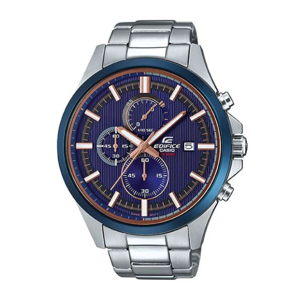 casio edifice men's chronograph silver stainless steel watch