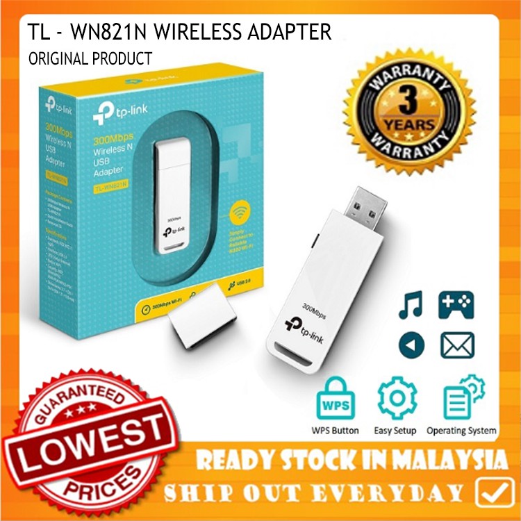 Original Tp Link Tl Wn3n Tl Wn1n 300mbps Wireless Usb Adapter With Wps Button Windows Mac Linux Shopee Singapore