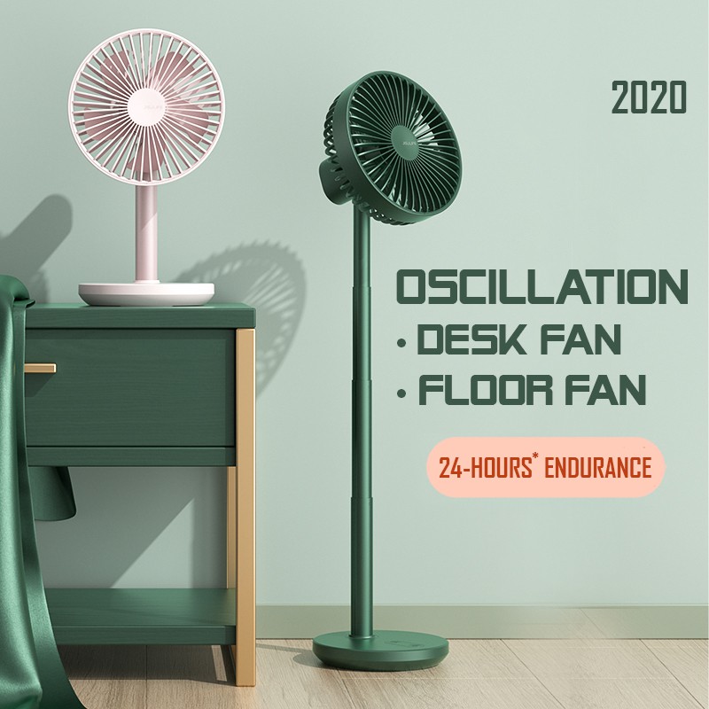 Wamp Oscillating Desk Fan Portable Usb Stand Fans 8000mah Type C Fast Charging Shopee Singapore