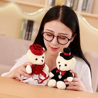 2PCS 20cm Big Stuffed Toy  Animal Couple Teddy Bear Plush Toy Doll Wedding Valentine Gift #4
