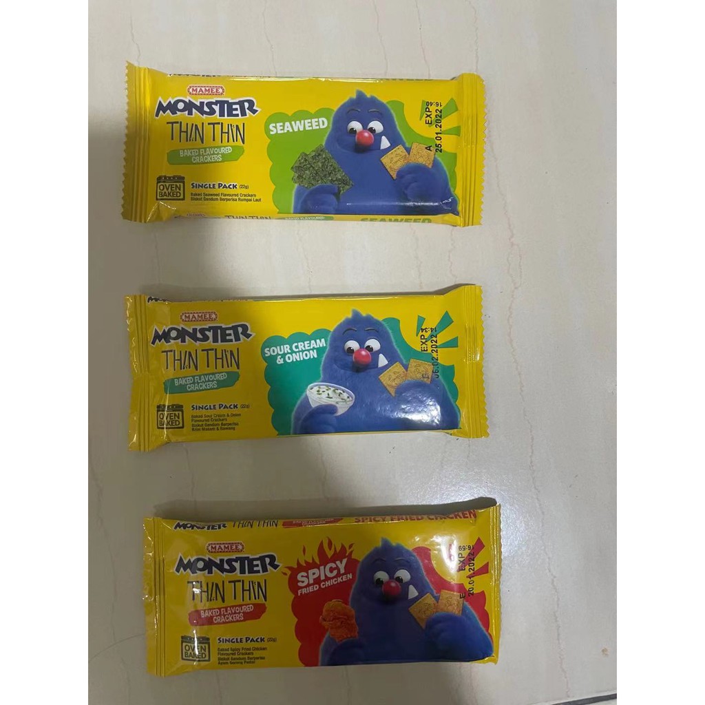 (Sales) Mamee Monster Thin Thin Single Pack (Halal )(Seaweed/ Spicy