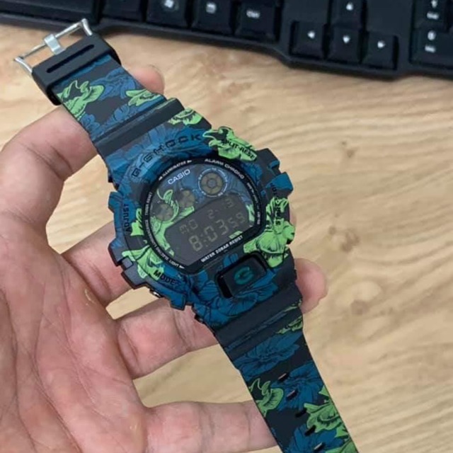 g shock floral green