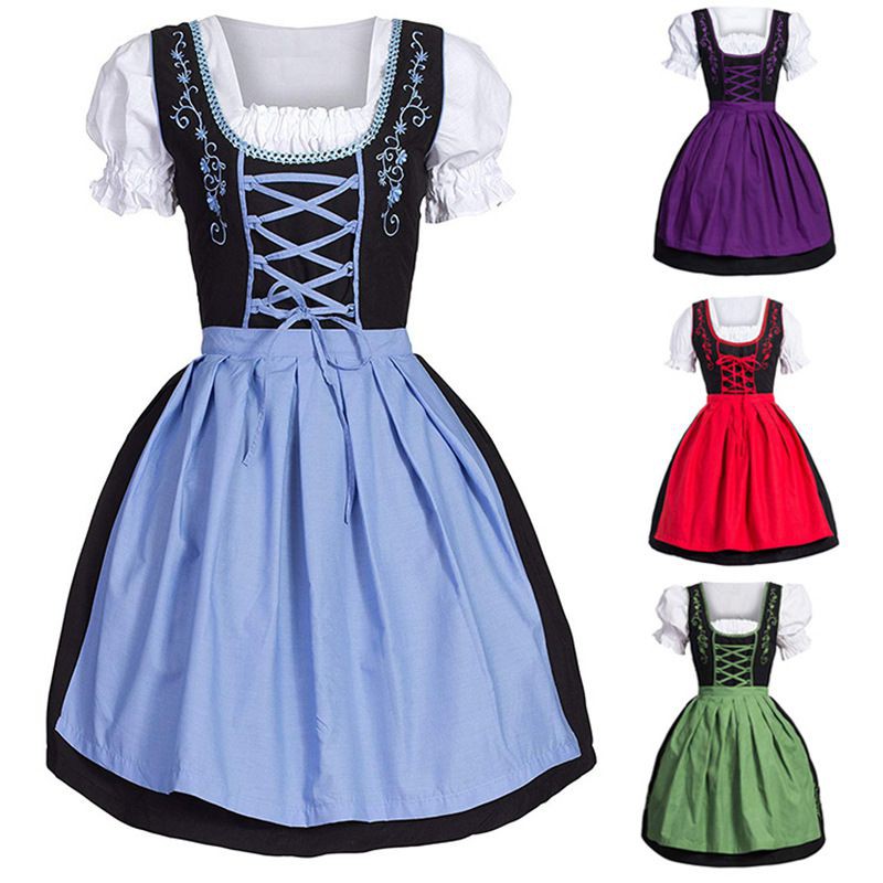 German Dress Bavarian Dirndl Costume Cosplay Festival Waiter Suit Oktoberfest Shopee Singapore