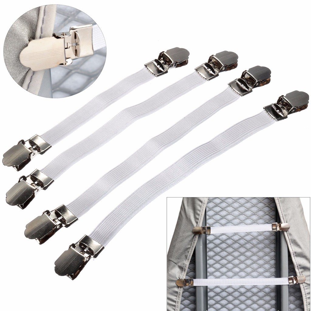 4 Ironing Board Cover Clips Elastic Fasteners Braces