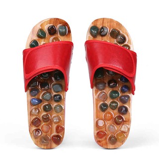 Image of Sole acupressure pebble foot massage slippers female acupuncture foot pedicure s