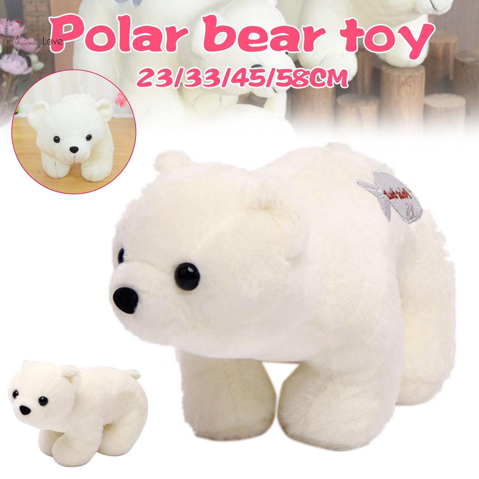 small polar bear stuffed animal