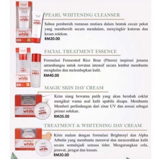 Vasia Perfect White Skincare 4 In 1 Shopee Singapore