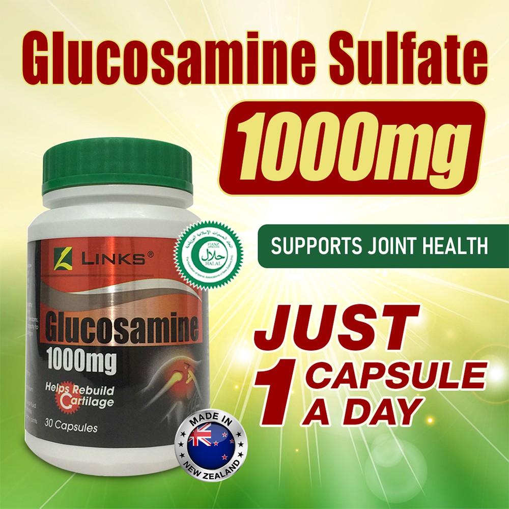 NZ Links Halal Glucosamine 1000mg 30 Capsules Glucosamine Joint