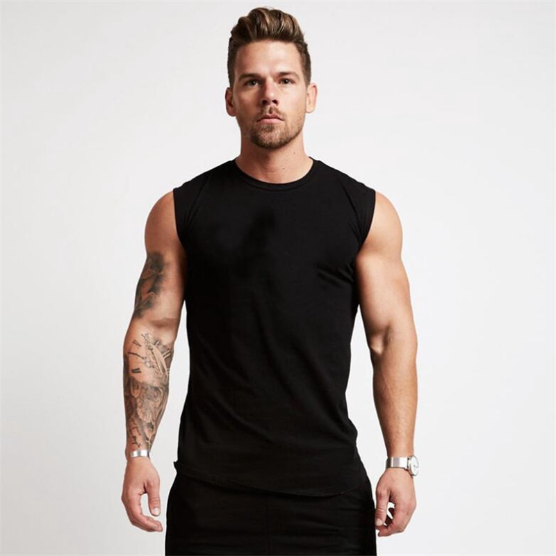 Tank Tops for Men 2019 New Sleeveless Casaul Muscle Vest Bodybuilding Tee Shirts 