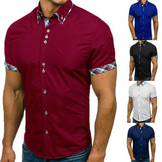 YUNY Men Cotton Oversize Summer Short-Sleeve Leisure Button Down Shirt 23 XL
