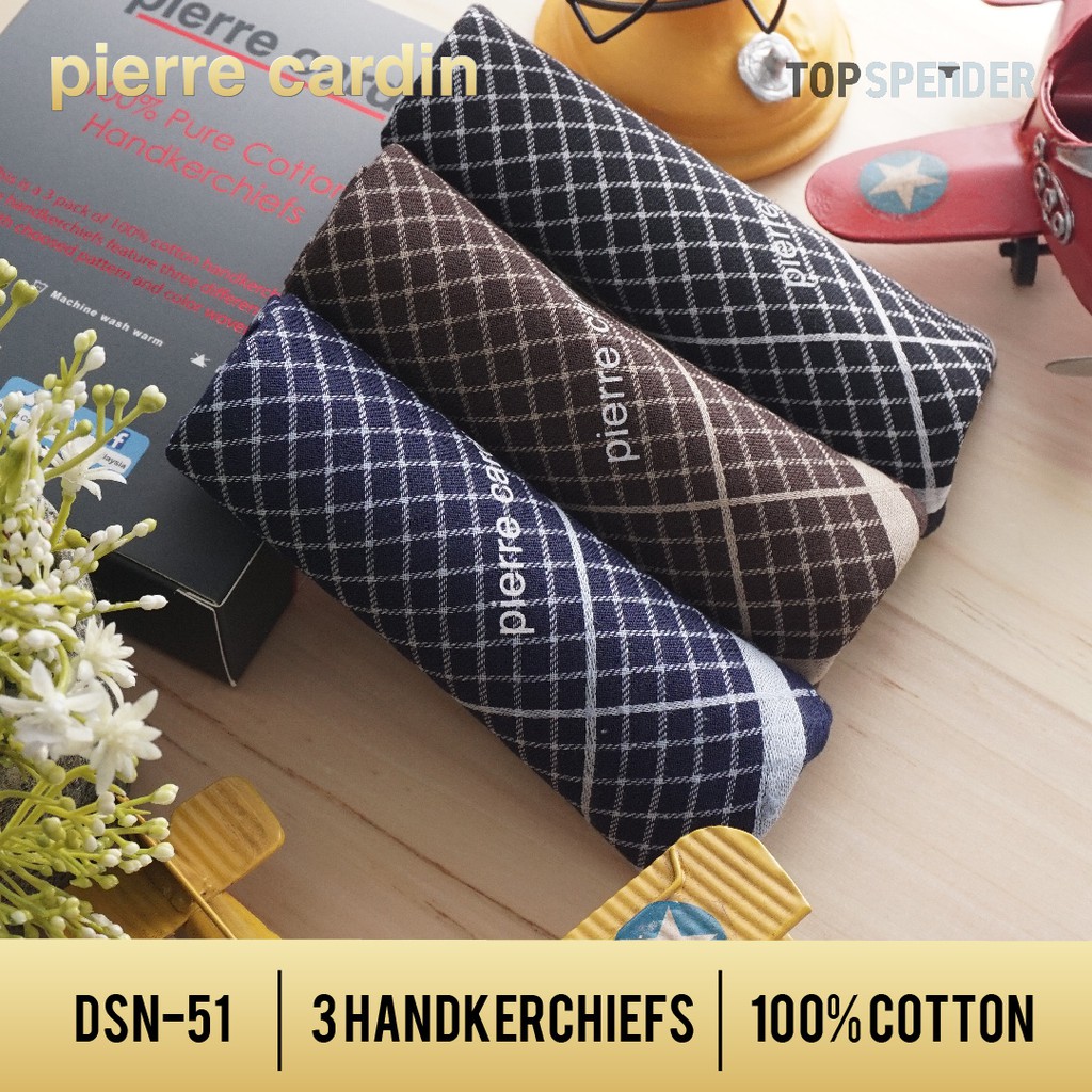 Image of (3 Pieces) Exclusive Superior Cotton Luxury Handkerchiefs Pierre Cardin Handkerchiefs PH222 By URB #1