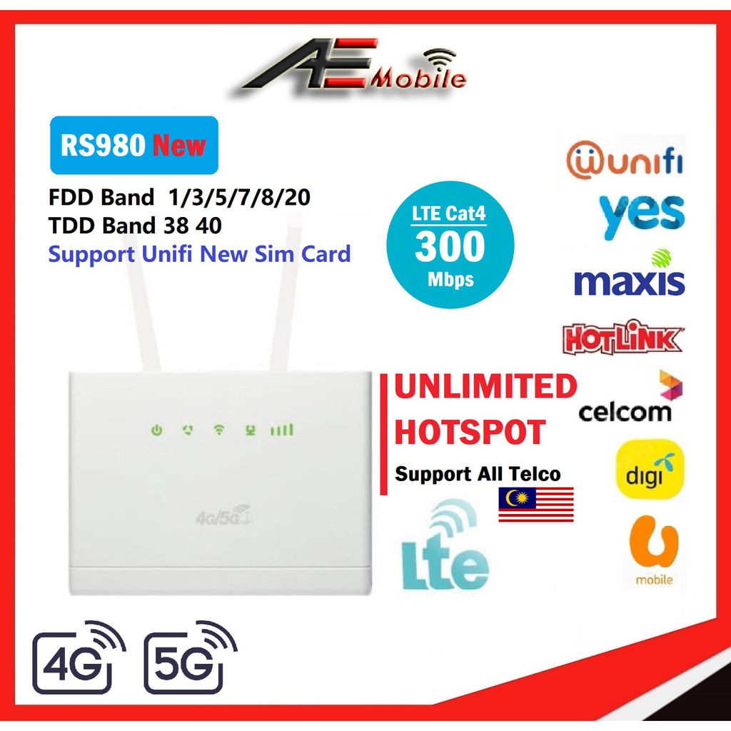 Unlimited Hotspot 4g 5g Wifi Modem Modified Rs980 Support All Telco Malaysia Support Unifi New Sim Card Shopee Singapore