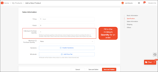 Setting Minimum Purchase Quantity Shopee Sg Seller Education Hub