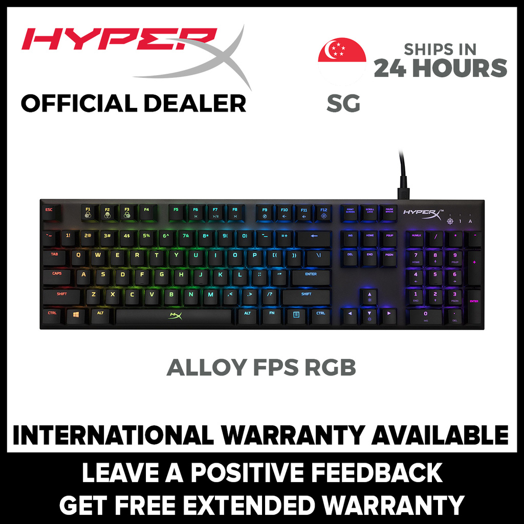 Hyperx Alloy Fps Rgb Silver Speed Mechanical Gaming Keyboard Shopee Singapore